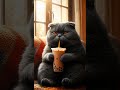 ASMR Cat Drinking Bubble Tea | Cute Relaxing Sounds | Cozy Chair Ambience for Sleep &amp; Study