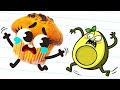 Tierna comida Doodles vs Avocado - Dibujos animados