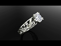 181 carat vintage style solitaire diamond filigree wedding ring 14k gold