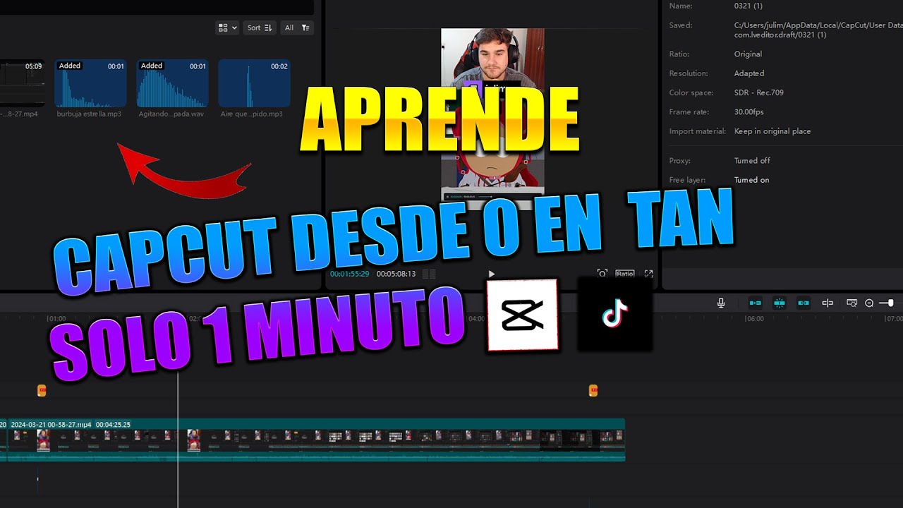 APRENDE A EDITAR EN CAPCUT SHORTS/TIKTOK/REELS EN SOLO UN MINUTO - YouTube