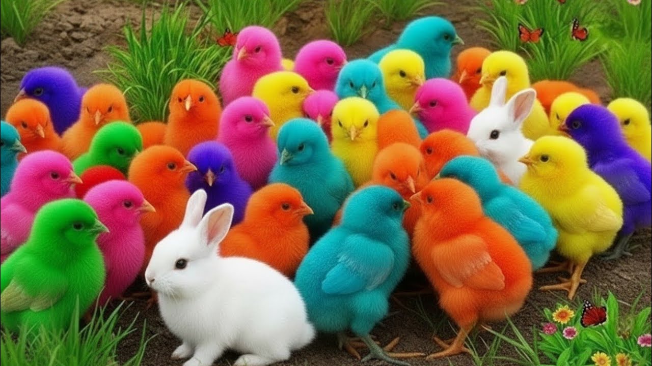 Ayam Lucu, ayam warna warni, ayam rainbow, kelinci lucu, bebek lucu, ikan koi, Hewan Lucu