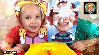 Развлечение для Детей Челлендж Пирог в Лицо Веселая Игра для детей  Карамельки Кидс Шоу