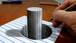 3D Trick Art on Line Paper   Stick in the Hole