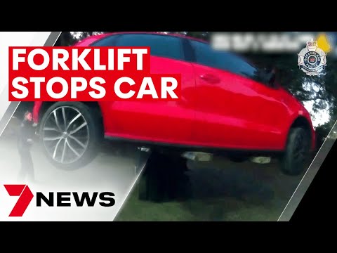 Queensland man uses forklift to stop alleged car thief | 7NEWS