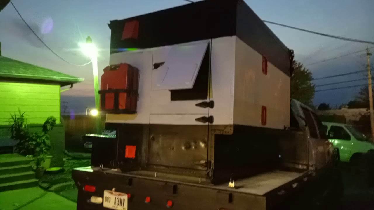 Small DIY 4x4 Flatbed Chevy Silverado Military Camper Box