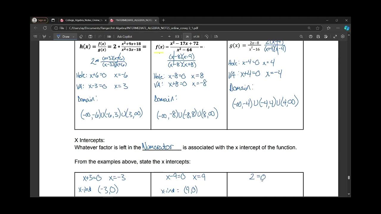 Lesson 12 Simplify Rational Functions - YouTube