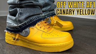 OFF WHITE AIR FORCE 1 CANARY YELLOW   ON FEET REP REVIEW  @kickmax0