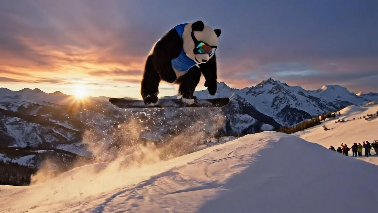 70 Animals in an Epic Snowboarding Freestyle Showdown | Dogs, Pandas & More on the Mountain!