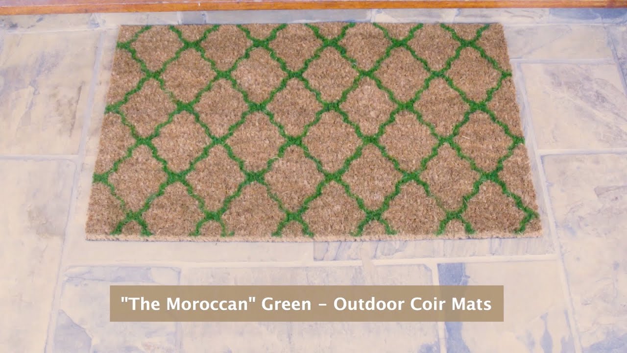 The Moroccan Green Outdoor Coir Mats