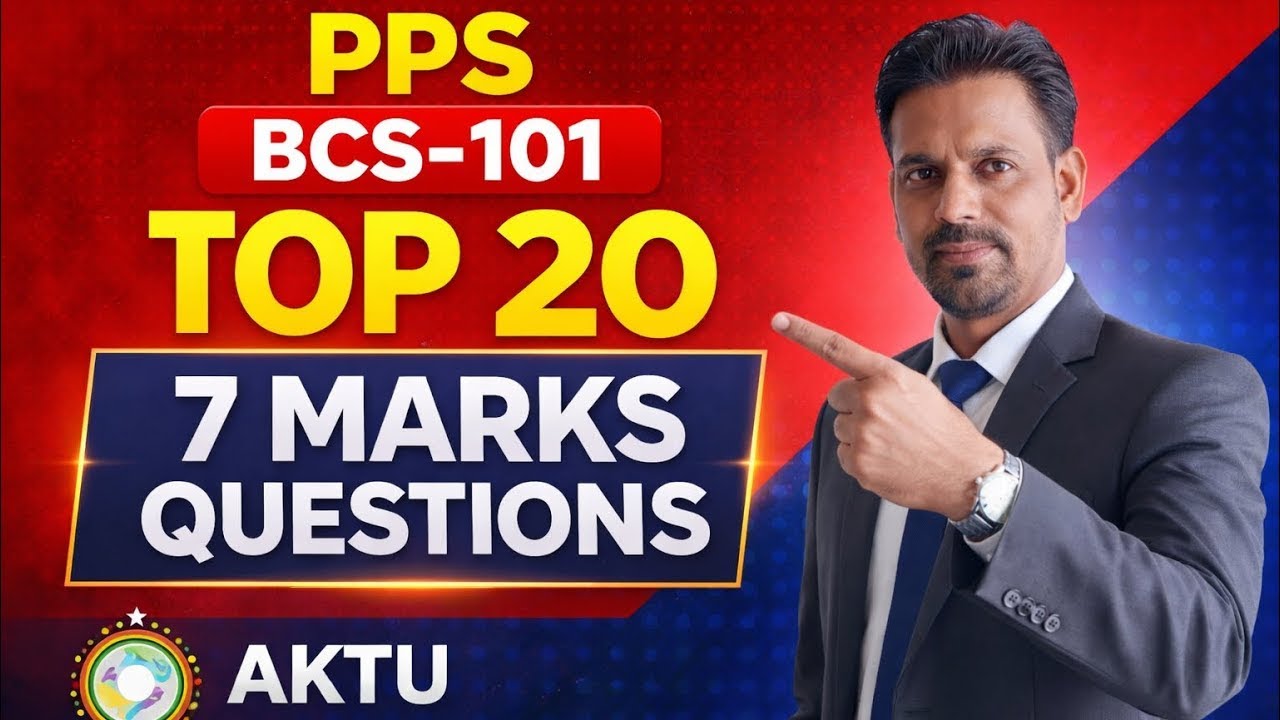 AKTU B.Tech 1st Year PPS (BCS-101) | Top 20 Important Questions | 7 ...