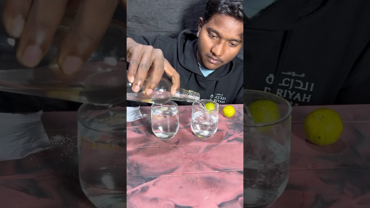 Glass and salt water lemon 😱 