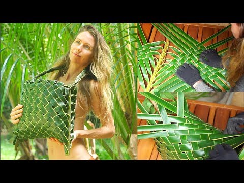 How To Weave A Coconut Palm Leaf Bag (step by step)
