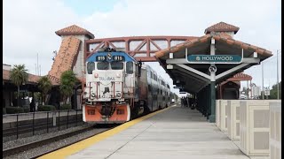 Tri Rail - Hollywood - Northbound Train Arrives at the Station