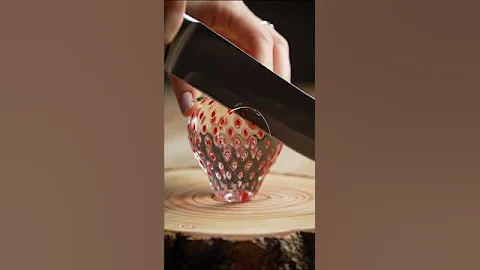 Cutting Glass Fruits Strawberry 🍓 ASMR #ai #aiart #asmrsounds #asmr #aiasmr #satisfyingvideo