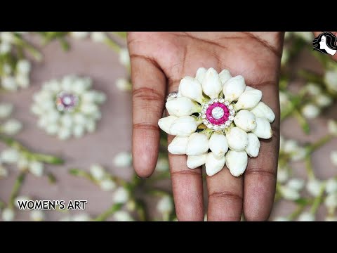 how to make jadai billai with fresh flowers | Making Bridal Jadai Billai with double line