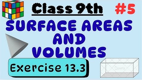 #5 Exercise 13.3 | Surface areas and Volumes | Class 9th | Maths
