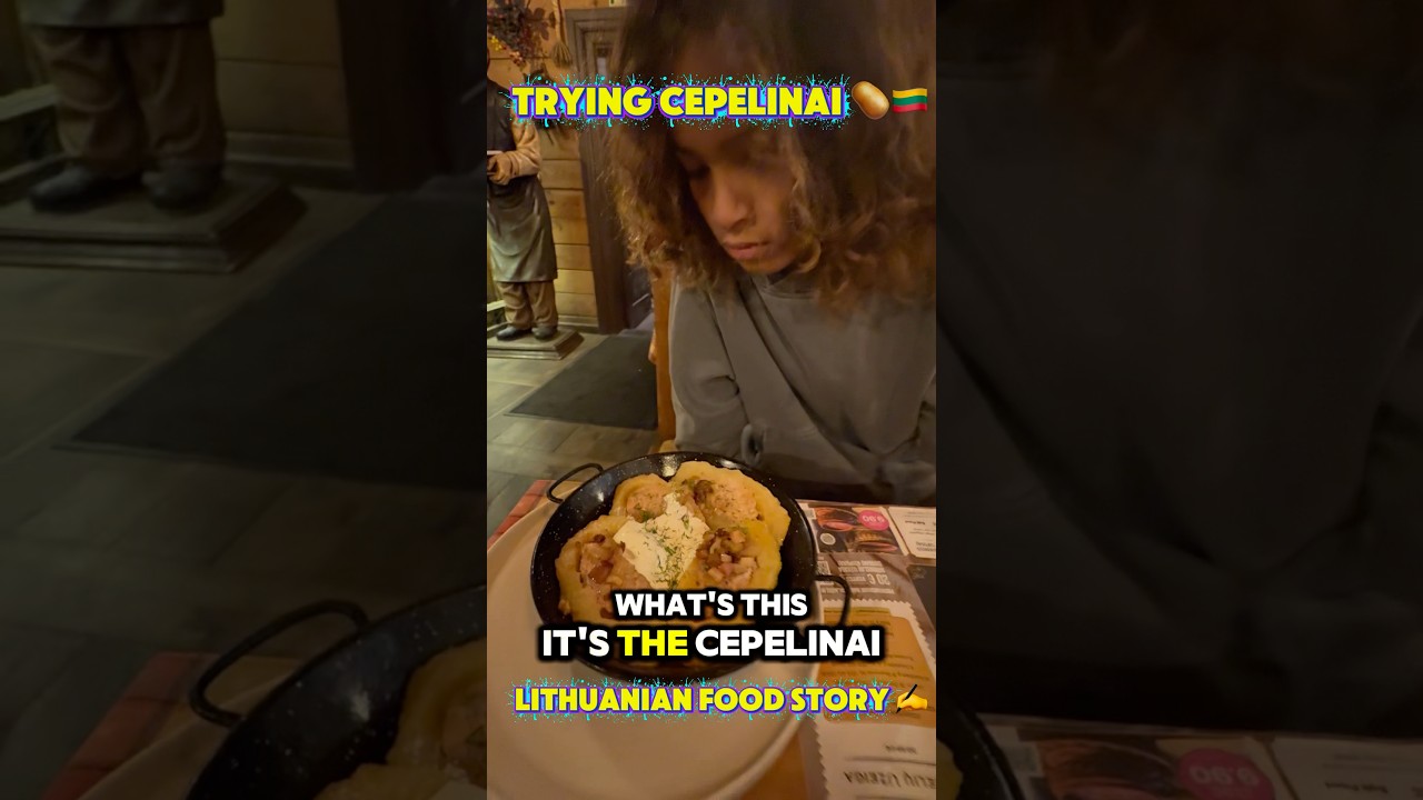 Trying Cepelinai in Lithuania 🇱🇹 | Traditional Food, Pronunciation & Meaning