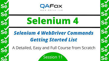Selenium WebDriver Commands - Getting Started List (Selenium 4 - Session 11)
