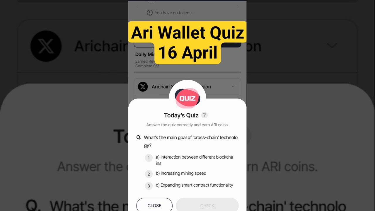 Ari Wallet Daily Quiz 16 April | Ari Wallet Testnet Airdrop | Ari Wallet Quiz Today | Arichain