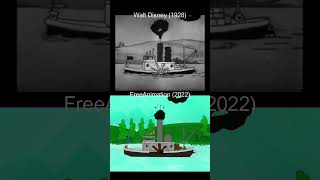 Steamboat Willie 1928 vs 2022 (my old animation) #shorts #short #edit #tiktok