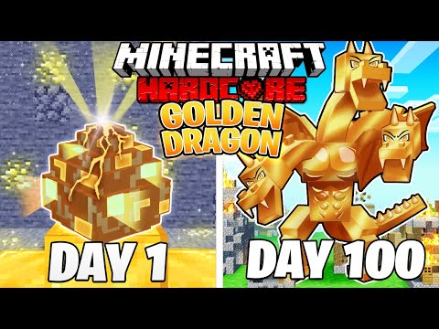 I Survived 100 DAYS As A GOLDEN DRAGON In HARDCORE Minecraft 