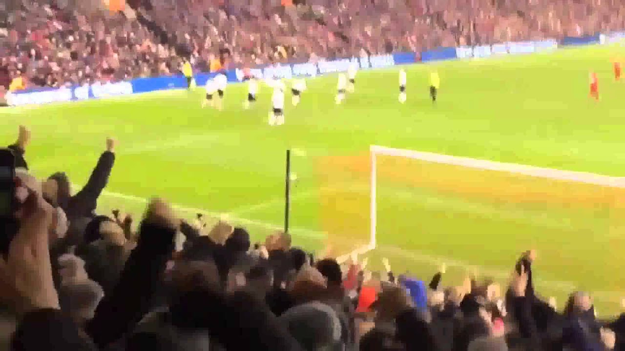 Footage of the crazy Man United celebrations at Liverpool