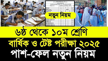 ৬ষ্ঠ থেকে ১০ম শ্রেণি বার্ষিক ও টেষ্ট পরীক্ষা ২০২৫ পাশ ফেল নতুন নিয়ম |class 6-10 exam 2025 new update