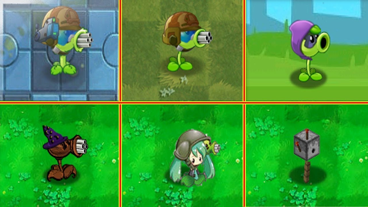 Gatling Pea Mod All Version Plants vs Zombies - YouTube