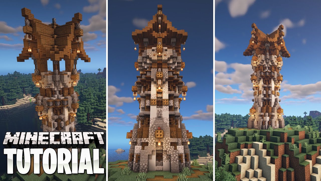 Tutorial: Rustic Fantasy Watchtower [Minecraft How To Build] - YouTube