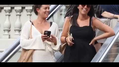 Man thong prank on the escalator