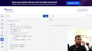 Find Odd Even and Sum Of Array Using C In Hindi