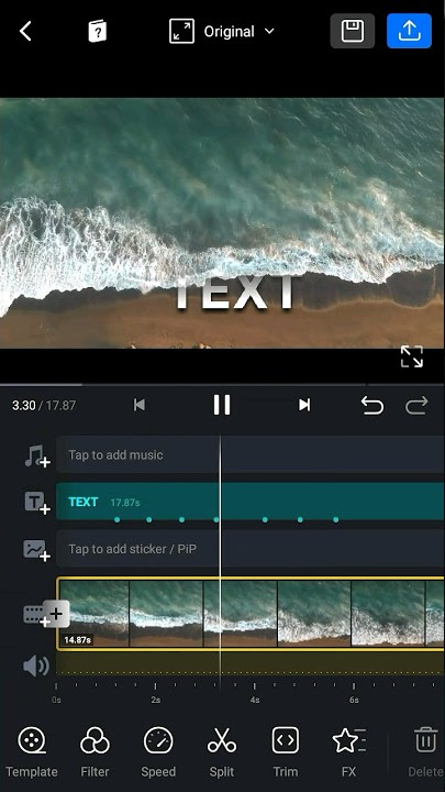 Sea waves Text Reveal in Vn Video Editor Tutorial