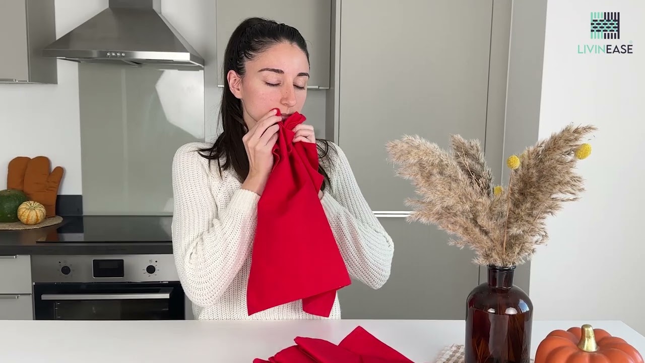 LivinEase 100% Cotton Cloth Napkins Set of 12