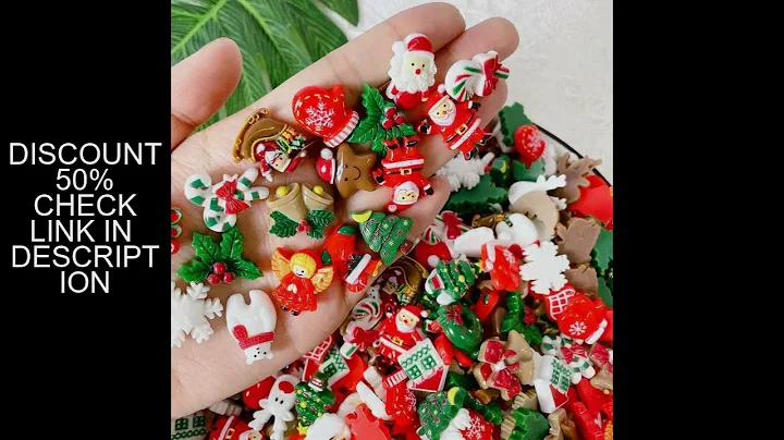 50pcs Resin Christmas Flatbacks Santa Snowman Snowflake Holly Xmas Tree Mixed Cabochons For Scrapboo