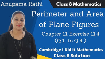 Class 8 Perimeter and Area of Plane Figures| I Did It Mathematics | Ex 11.4 Q 1 to 4 | Anupama Rathi