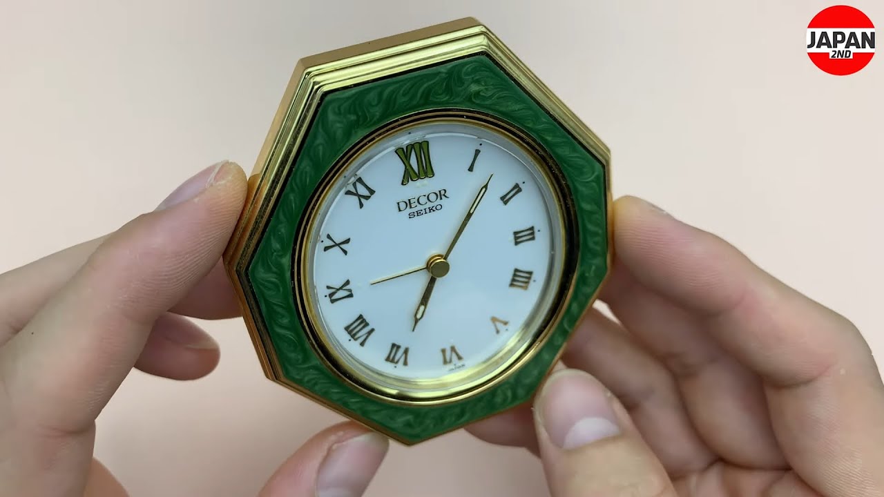 SEIKO DECOR セイコー アンティーク置時計 AR832M 金縁ゴールドカラー