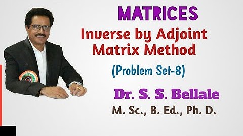 Matrices | Elementary transformation | Problem Set 8 | Row transformation | Dr. S. S. Bellale | DSCL