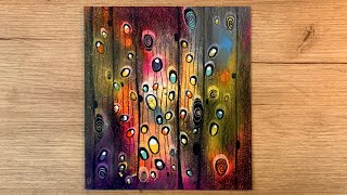 Drops Abstract Painting | Oil Pastel | Satisfying Rainy Vibes | Modern Art Update
