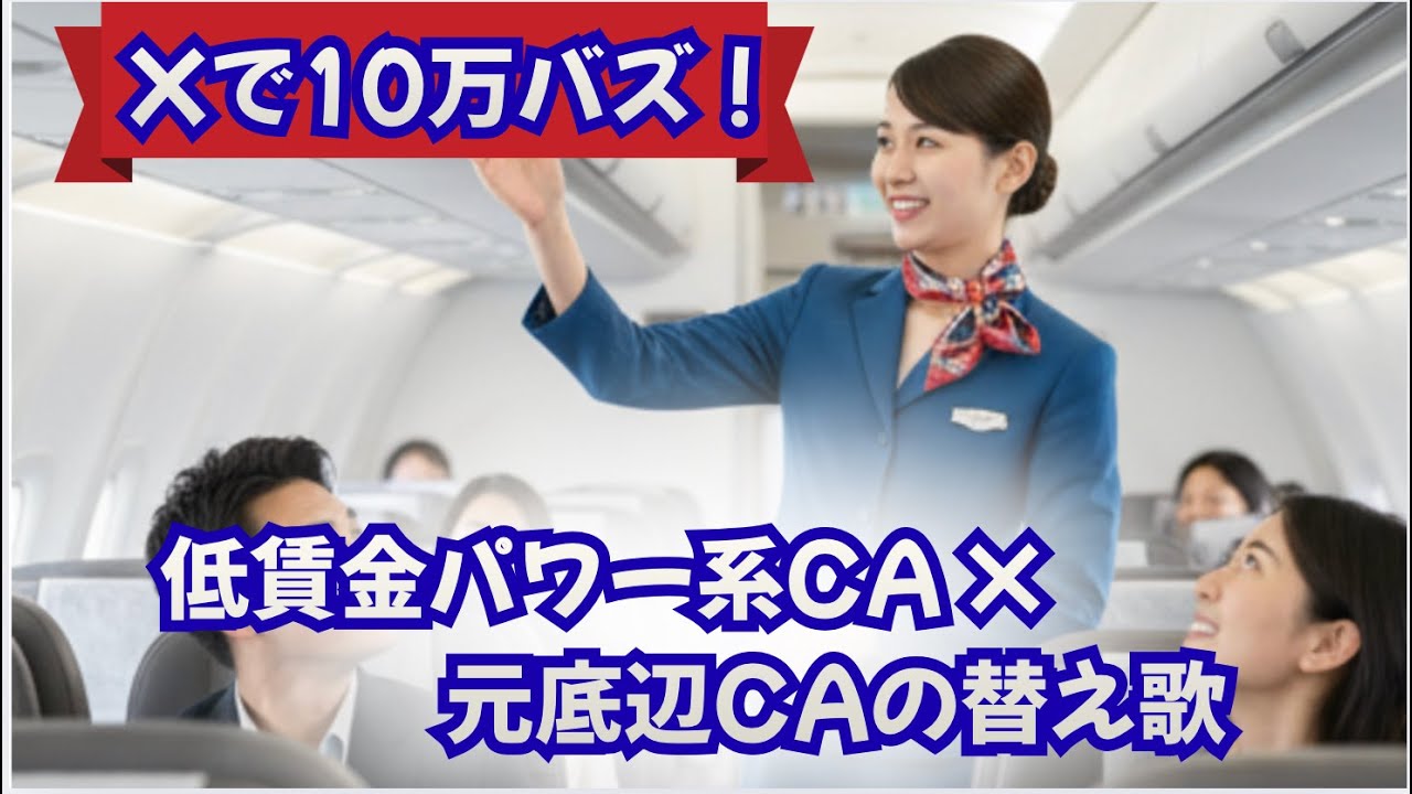 【ぱわまさし】CA宣言〜命運んでるのに給料安すぎ〜。Xで話題の低賃金パワー系CAの本音を歌にしたオリジナルソング