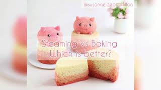 Steamed vs Baked - Bandung (Ombre Rose) Chiffon Cake Experiment