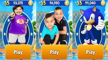 Tag with Ryan vs CKN Toys Car Hero Run vs Sonic Dash All Characters Unlocked