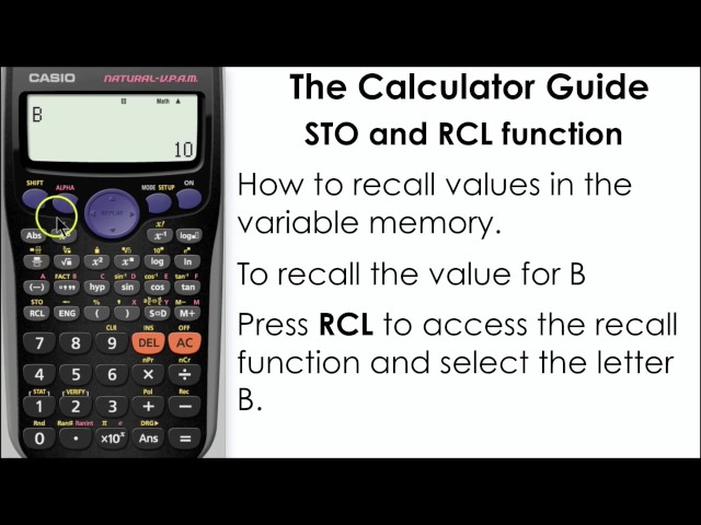 Storing In The Memory - Use The Store (STO) & Recall (RCL) function - Casio  Calculator fx-85GT PLUS 