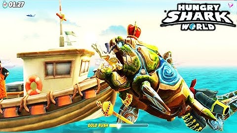 Hungry Shark World : New Skin The Golem Shark Unlock!!! | Gameplay Walkthrough #24