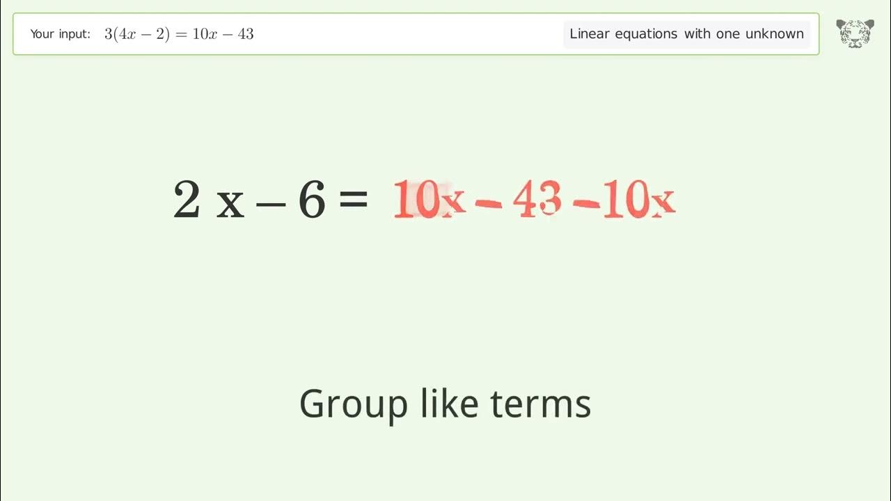 Solve 3 4x 2 10x 43 Linear Equation Video Solution Tiger Algebra solve-3-4x-2-10x-43-linear-equation-video-solution-tiger-algebra