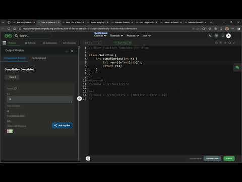 Sum of cubes of first n terms - Basic - GeeksforGeeks