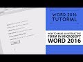 How to make an interactive form in Microsoft Word 2016 - Word 2016 Tutorial [49/52]