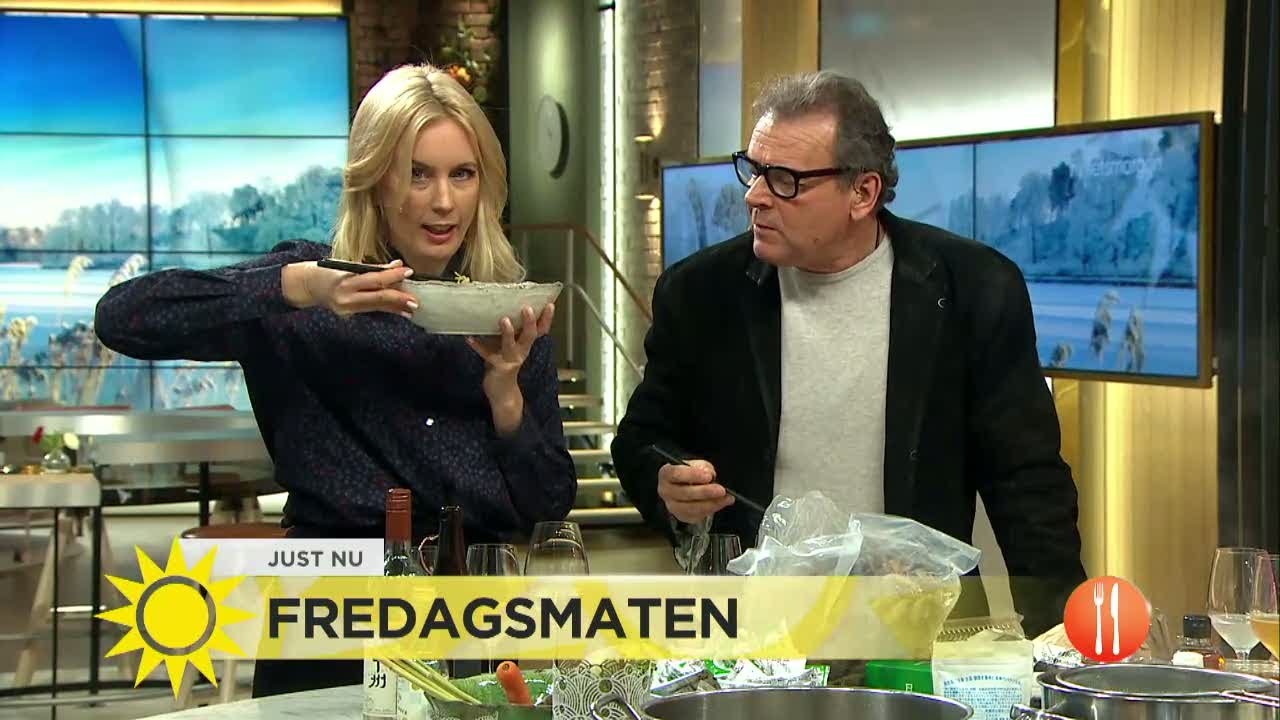 Japansk ramen med för både Jenny och Steffo helt okända ingredienser - Nyhetsmorgon (TV4)
