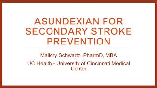 Asundexian for Secondary Stroke Prevention