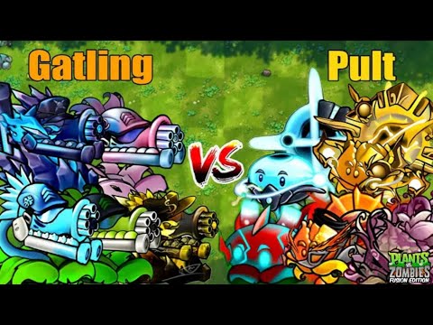 PVZ 1 Fusion 2.8 Challenge!! Team Gatling VS Team Pult VS 400 Obsidian ...