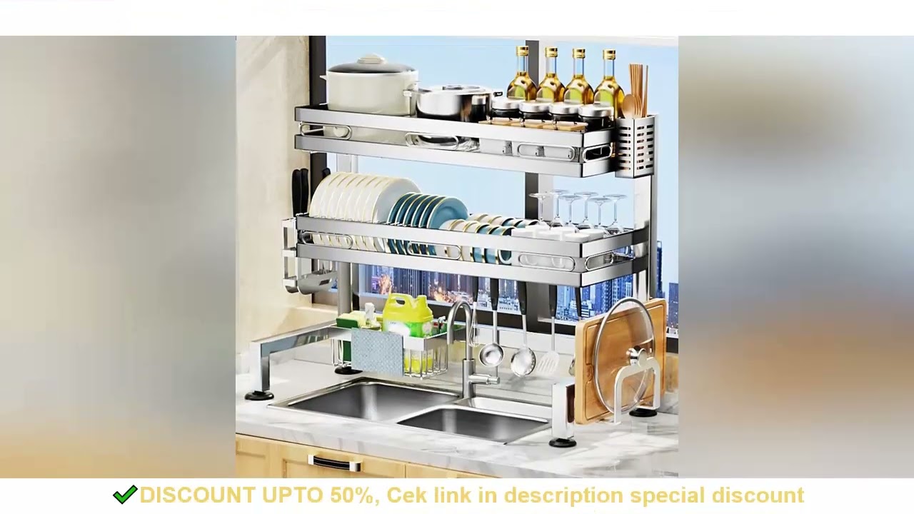 Kitchen Storage Rack Countertop Sink Shelf Bowl Draining Rack Multifunctional Dish Cutlery Knife